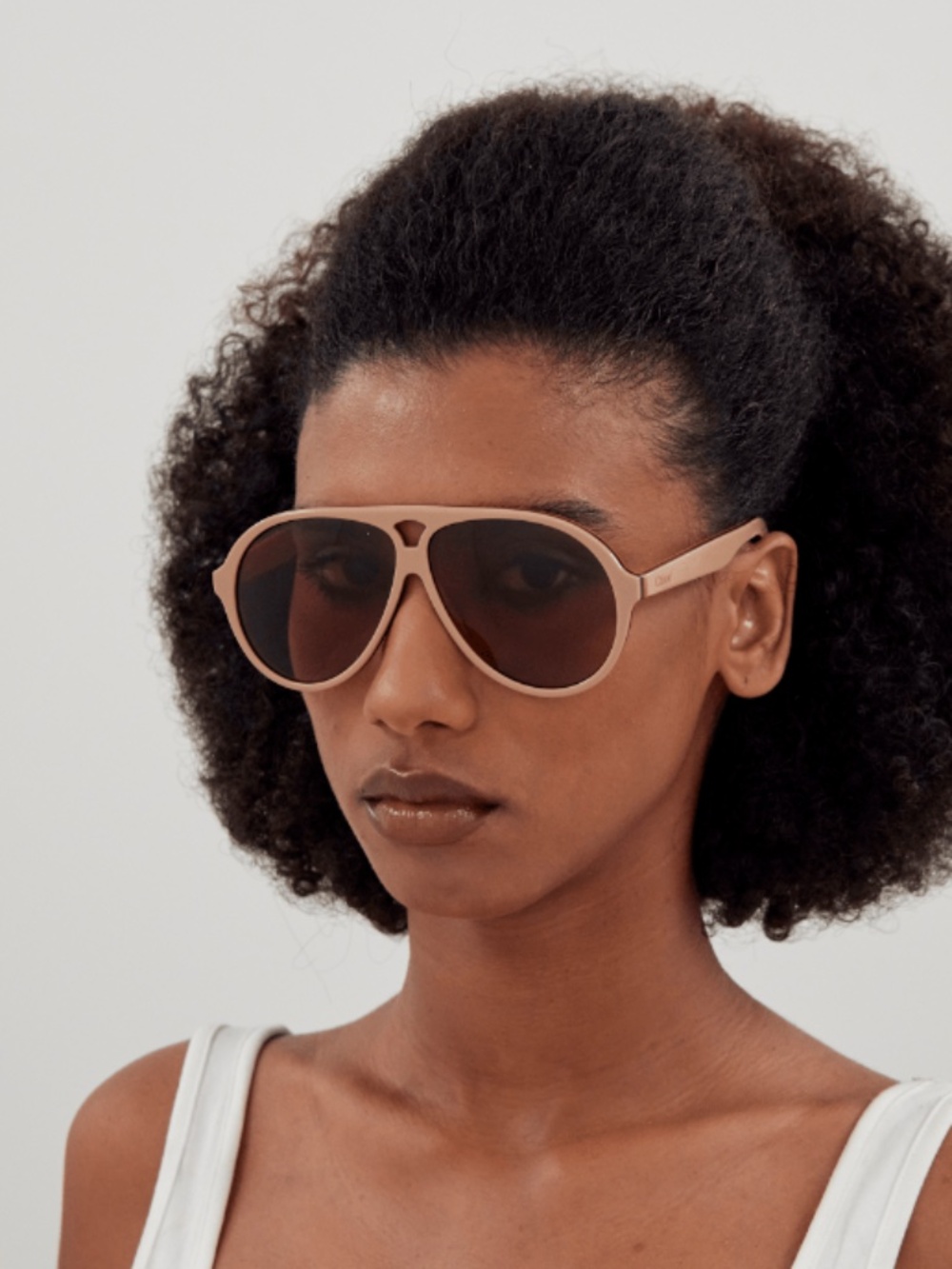 Chloe Blush Pink Frame Sunglasses with Brown Lenses
